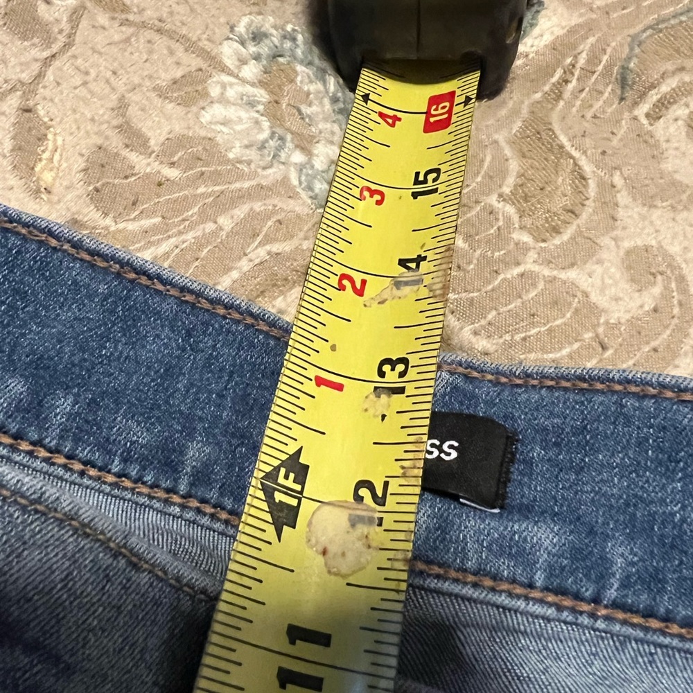 EXPRESS JEANS SKINNY RIPPED TORN MID RISE 16R! - Picture 4 of 7